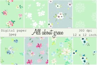 All About Green Digital Paper Patterns