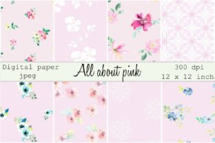 All About Pink Digital Paper for Embroidery