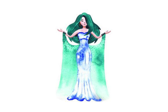 Blue Goddes Watercolor: A Versatile Graphic Design Asset for Local Branding