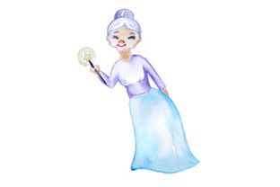 Fairy Godmother in Watercolor Style – A Versatile Design for Fairy Tale Merch