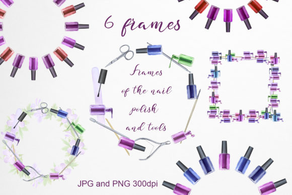 Frames of the Nail Polish and Tools: A Decorative Design Asset for Local Branding