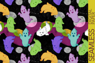 Funny Ghost Flying Around Cartoon Style: A Playful Pattern for Content Creators