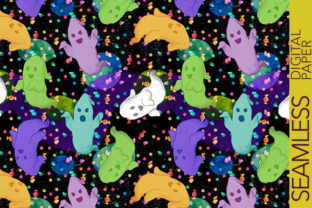 Funny Ghosts with Yummy Candies Around: A Playful Pattern for Creative Projects