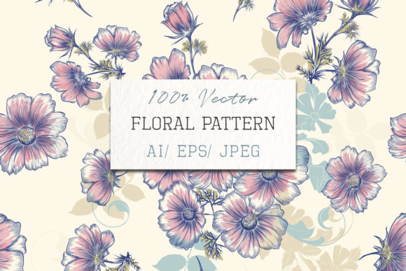 Hand-Drawn Cosmos Flowers Pattern: A Versatile Design Asset for Bloggers and Publishers
