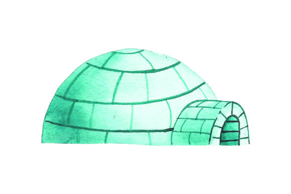Igloo - Watercolor: A Winter-Inspired Graphic Design Asset for Content Creators
