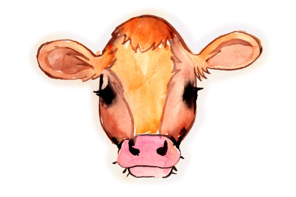 Watercolor Cow: A Versatile Graphic for Farm Amp Product Lines