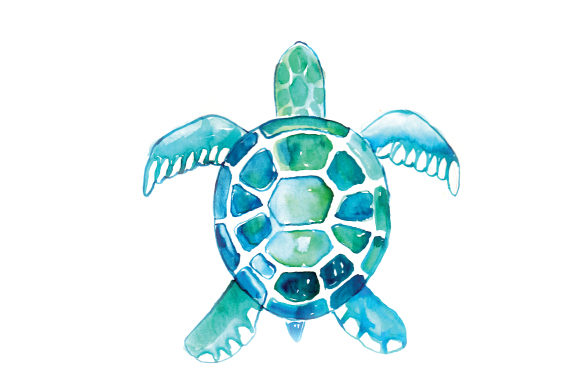 Watercolor Turtle Graphic Design Asset for Animal-Themed Crafts
